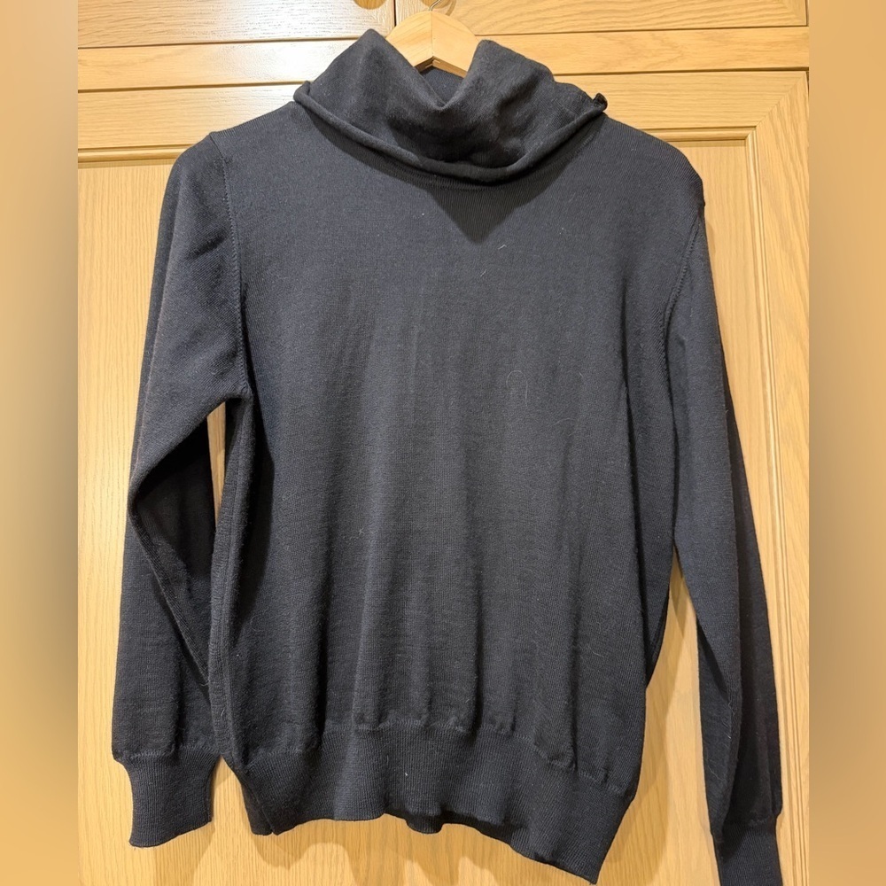 lineamidas made in Italy Pure New Wool Relaxed Turtleneck Sweater Pullover LG